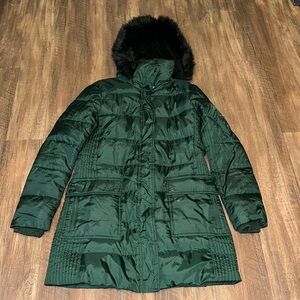Lauren Ralph‎ Lauren Green Puffer Jacket Hooded Designer Coat no size see photos